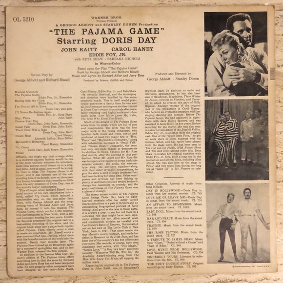 Adler And Ross, Doris Day The Pajama Game Movie Soundtrack Vinyl Lp - Picture 8 of 8